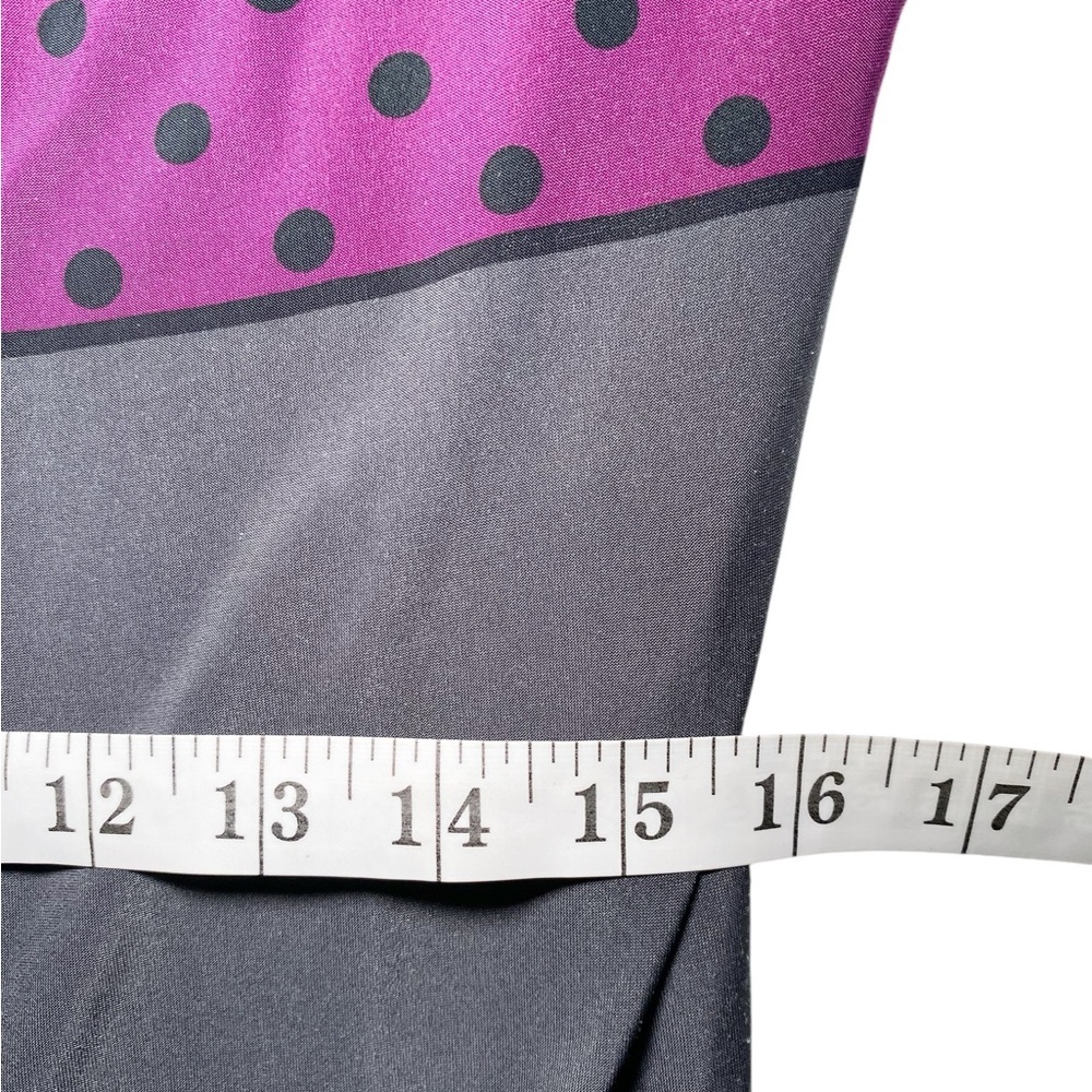 Nine West Gray, Purple, & Green Polka Dot & Striped Long Sleeve Shift Dress - Picture 8 of 13